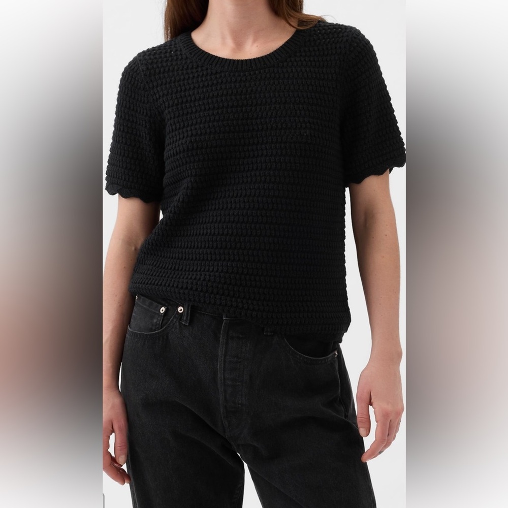 Crochet style black sweater
